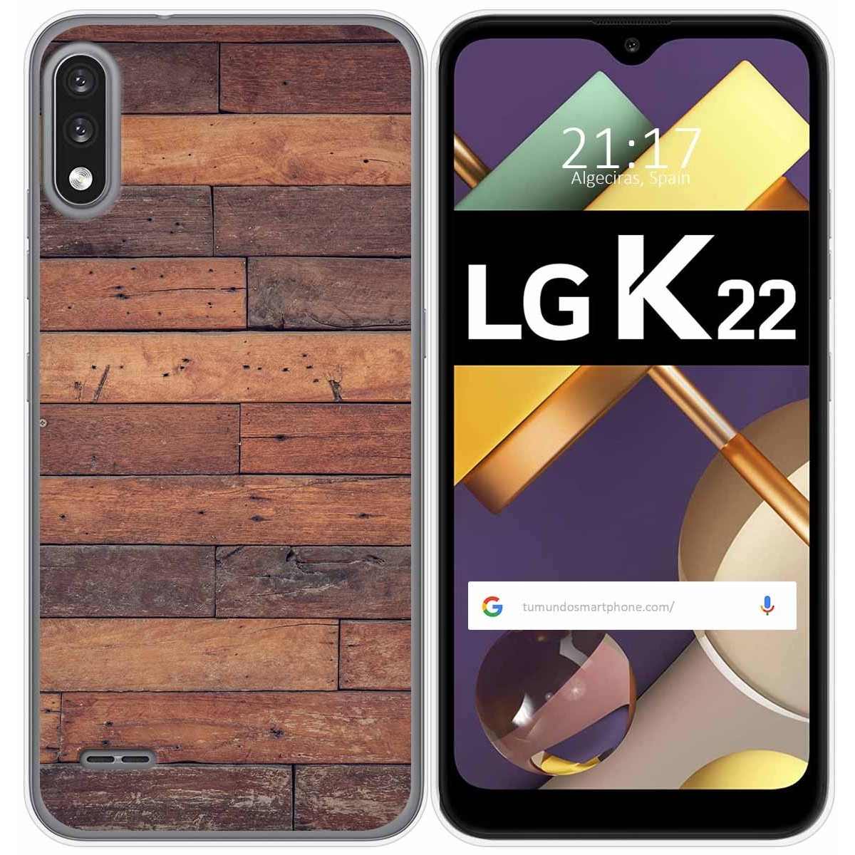 Funda Gel Tpu para Lg K22 diseño Madera 03 Dibujos