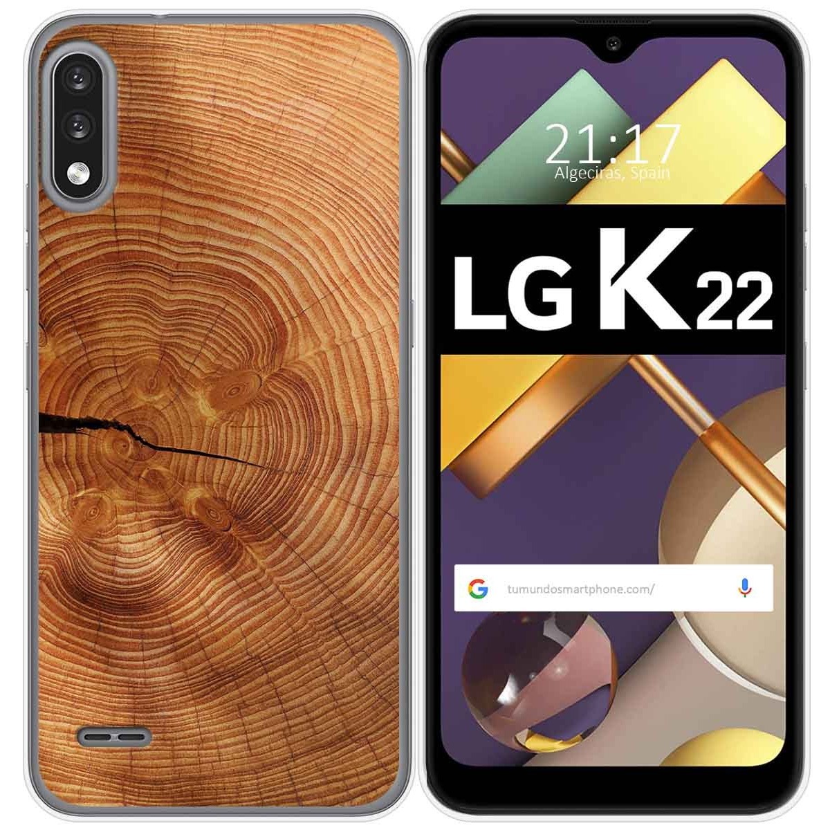 Funda Gel Tpu para Lg K22 diseño Madera 04 Dibujos