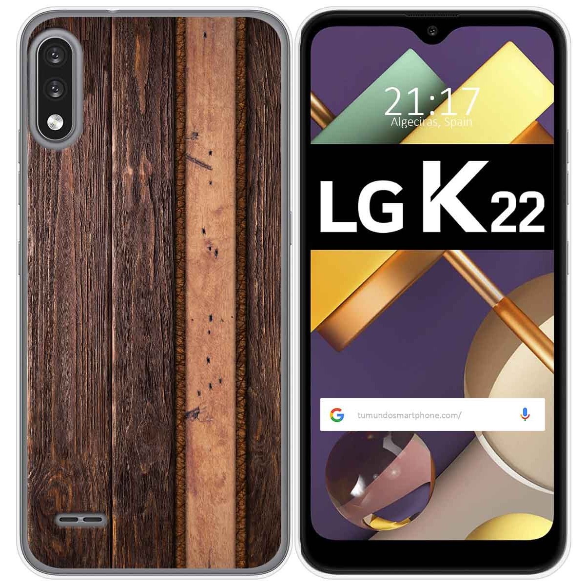 Funda Gel Tpu para Lg K22 diseño Madera 05 Dibujos