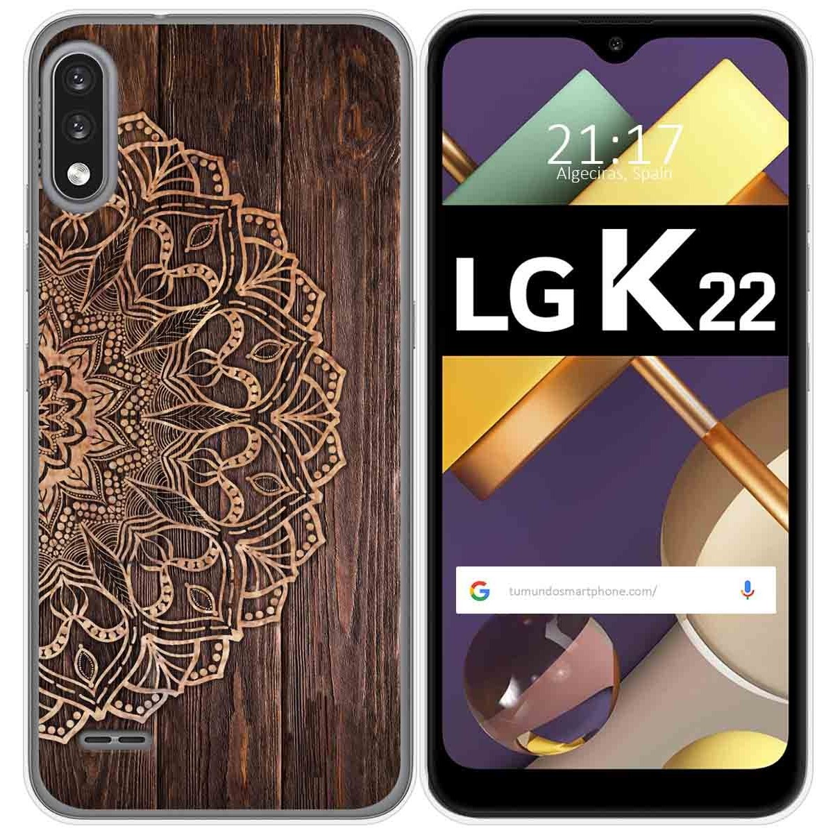 Funda Gel Tpu para Lg K22 diseño Madera 06 Dibujos