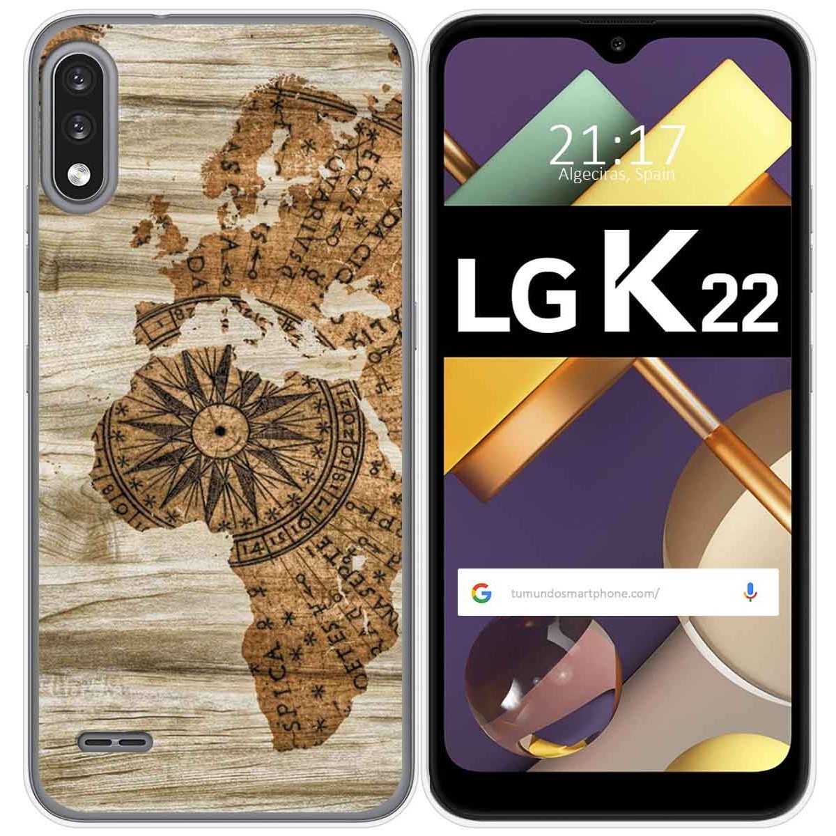 Funda Gel Tpu para Lg K22 diseño Madera 07 Dibujos