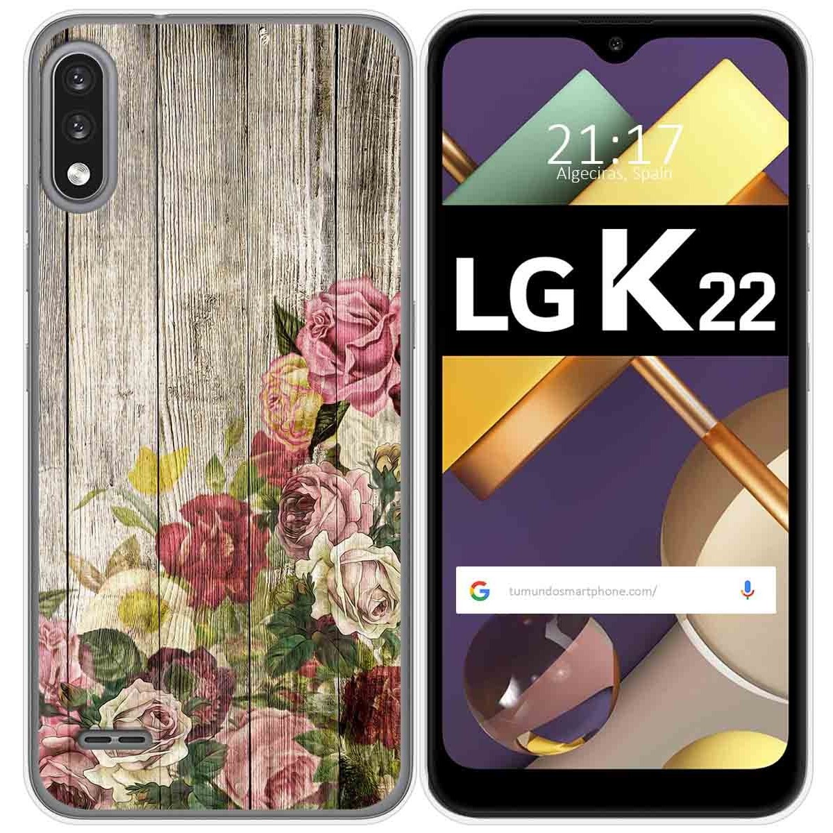 Funda Gel Tpu para Lg K22 diseño Madera 08 Dibujos