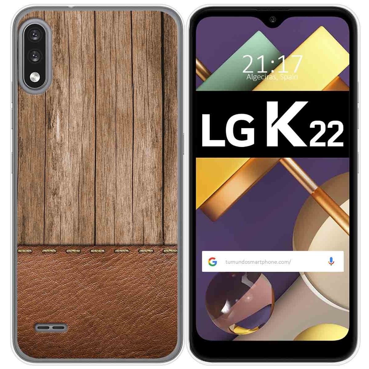 Funda Gel Tpu para Lg K22 diseño Madera 09 Dibujos