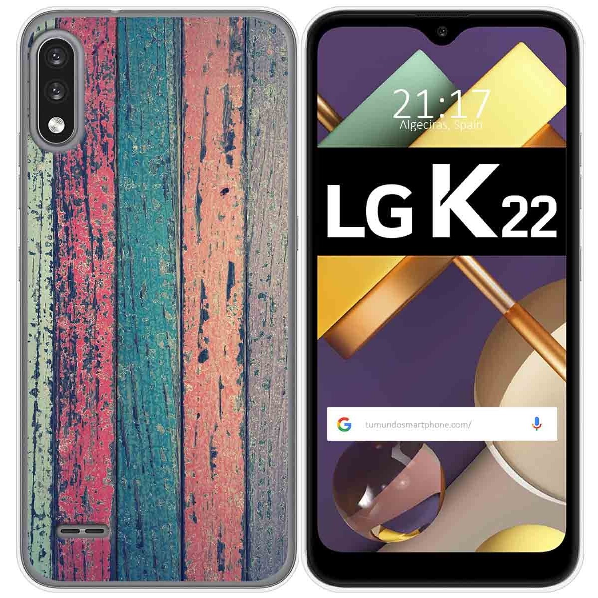Funda Gel Tpu para Lg K22 diseño Madera 10 Dibujos