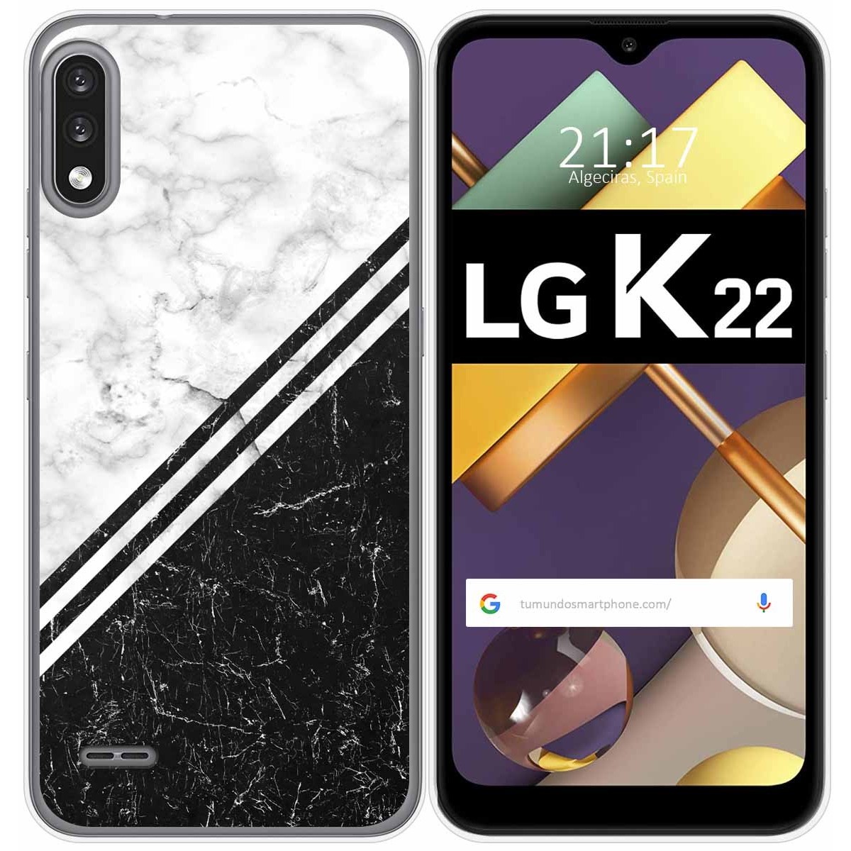 Funda Gel Tpu para Lg K22 diseño Mármol 01 Dibujos