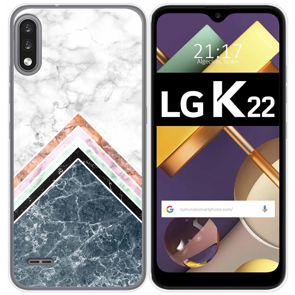 Funda Gel Tpu para Lg K22 diseño Mármol 05 Dibujos