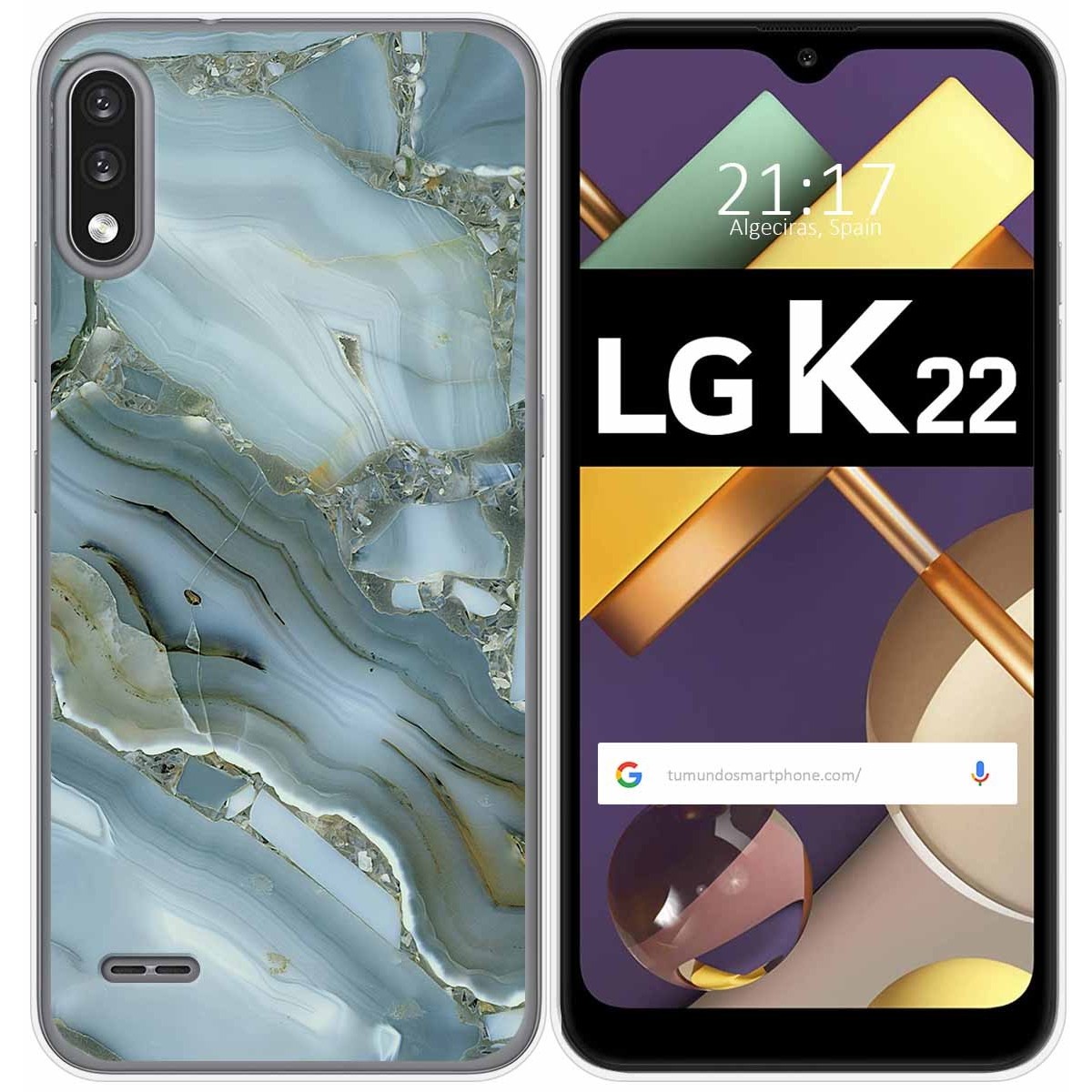 Funda Gel Tpu para Lg K22 diseño Mármol 09 Dibujos