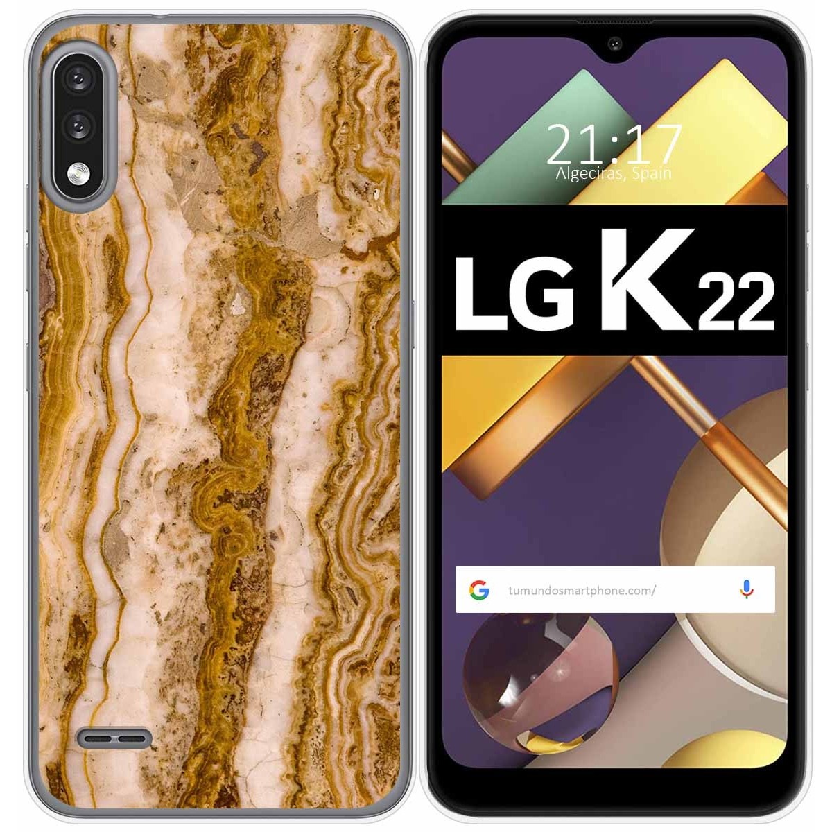 Funda Gel Tpu para Lg K22 diseño Mármol 10 Dibujos