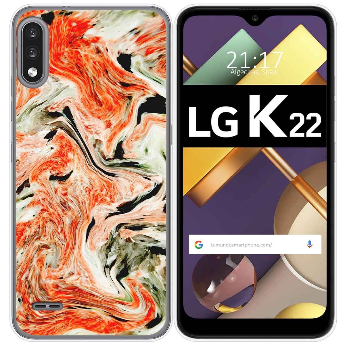 Funda Gel Tpu para Lg K22 diseño Mármol 12 Dibujos