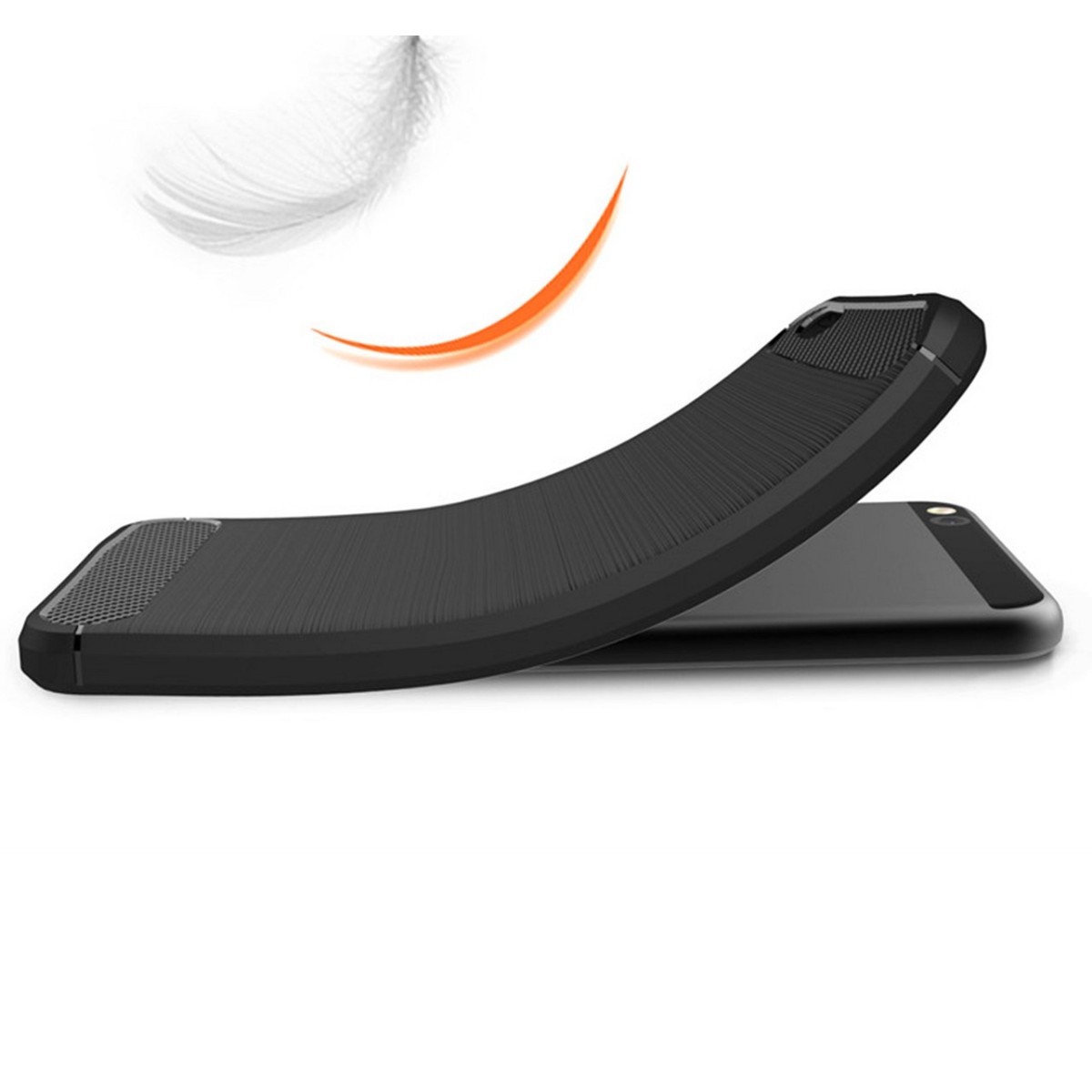 Funda Gel Tpu Tipo Carbon Negra para Xiaomi Mi 5C