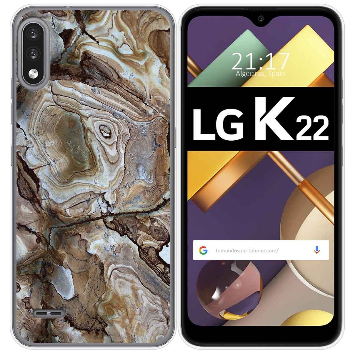 Funda Gel Tpu para Lg K22 diseño Mármol 14 Dibujos