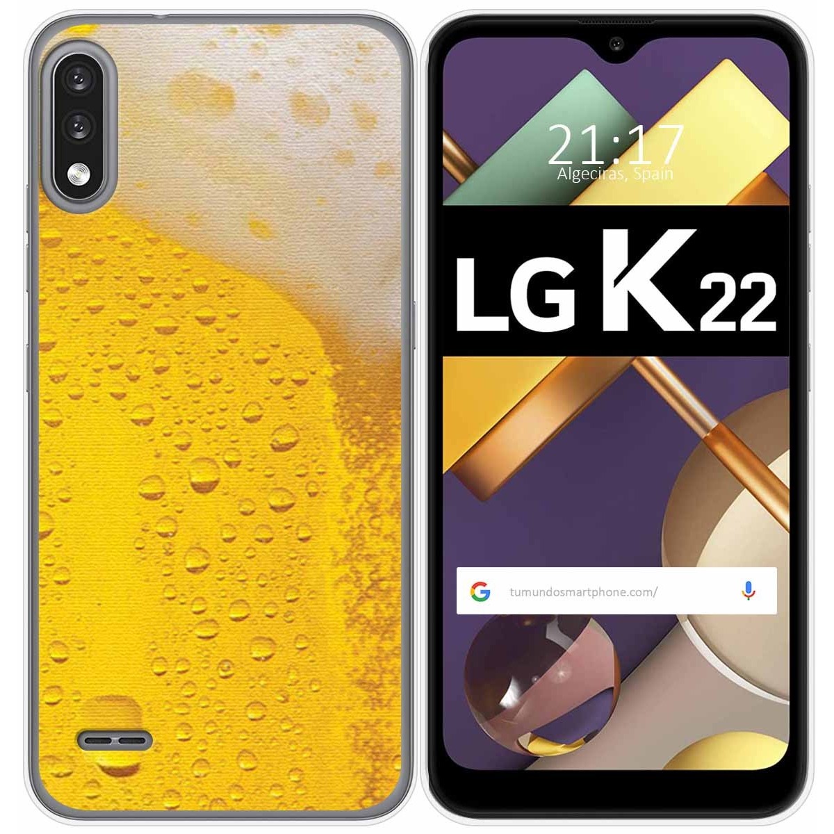 Funda Gel Tpu para Lg K22 diseño Cerveza Dibujos