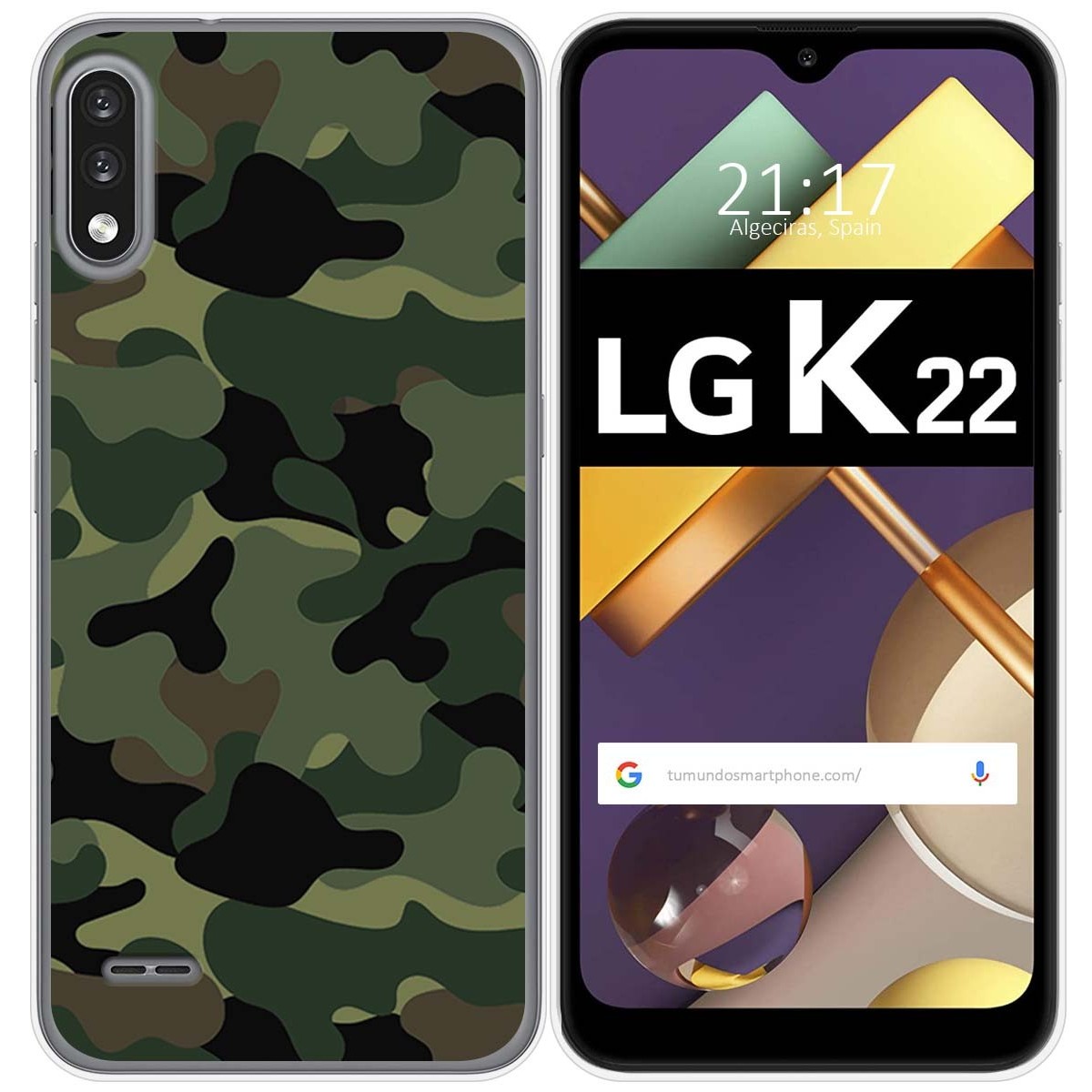 Funda Gel Tpu para Lg K22 diseño Camuflaje Dibujos