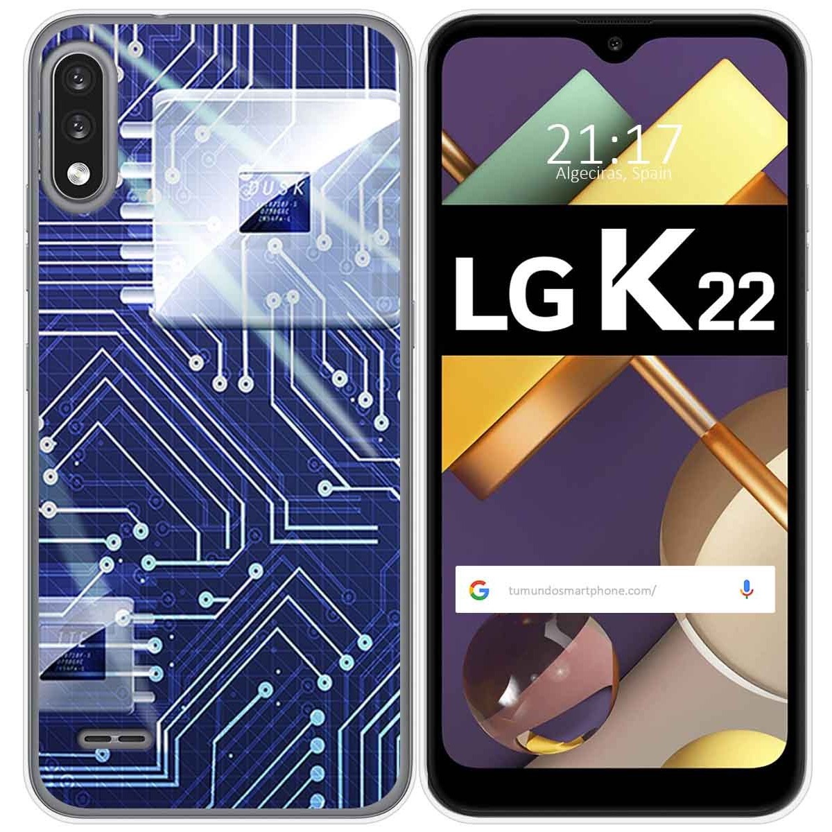 Funda Gel Tpu para Lg K22 diseño Circuito Dibujos