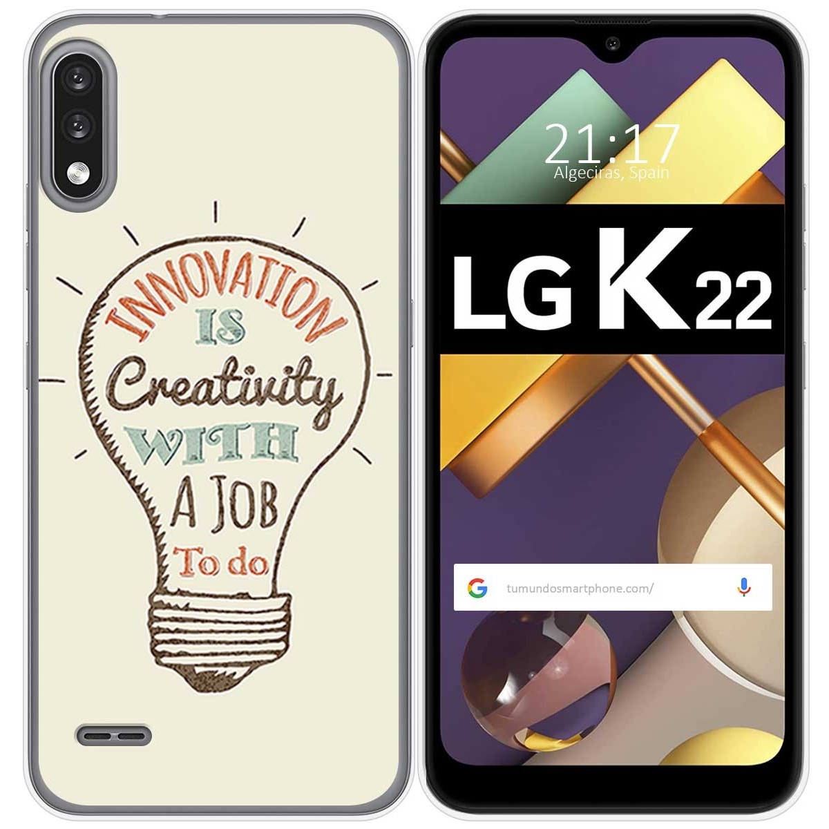 Funda Gel Tpu para Lg K22 diseño Creativity Dibujos