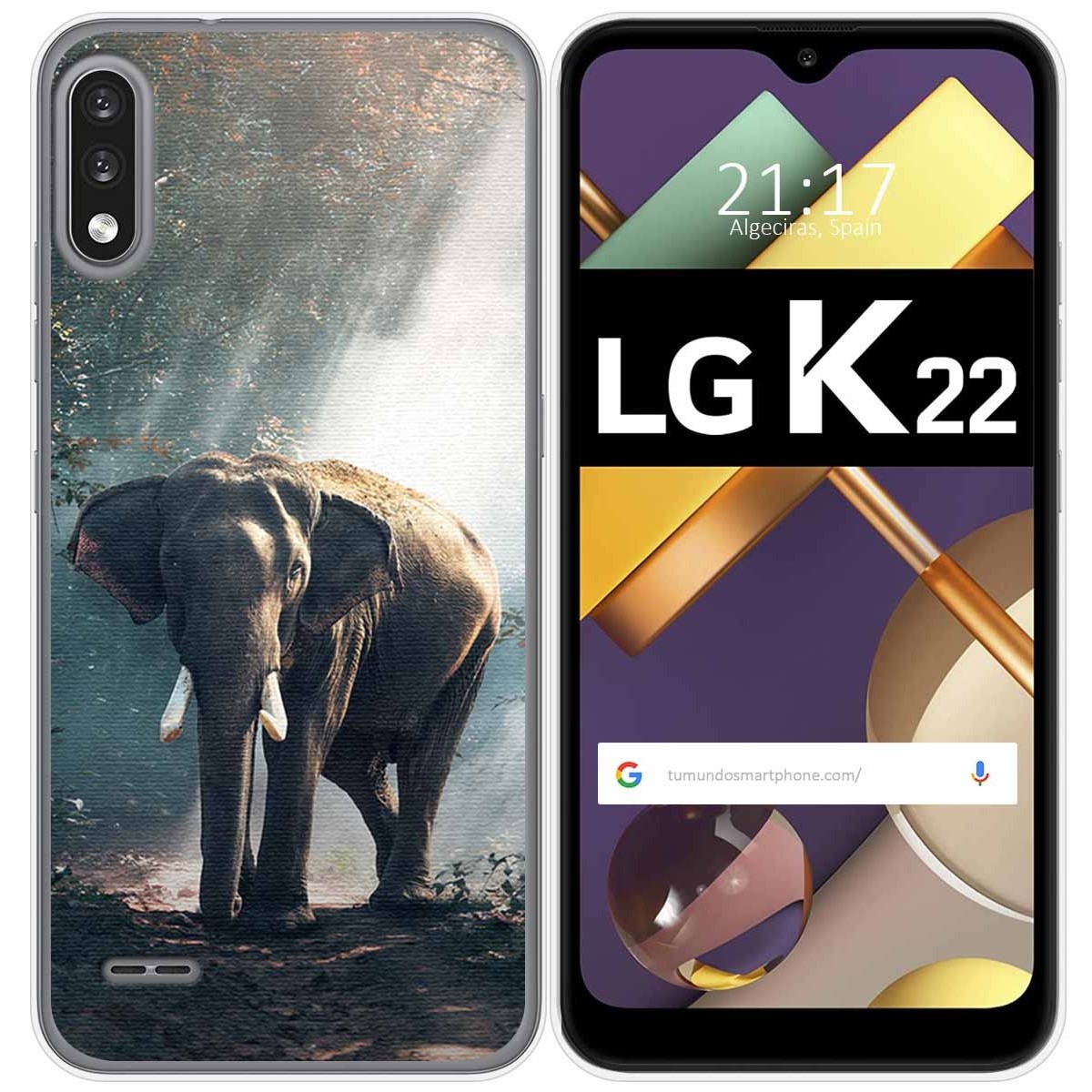 Funda Gel Tpu para Lg K22 diseño Elefante Dibujos