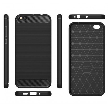 Funda Gel Tpu Tipo Carbon Negra para Xiaomi Mi 5C