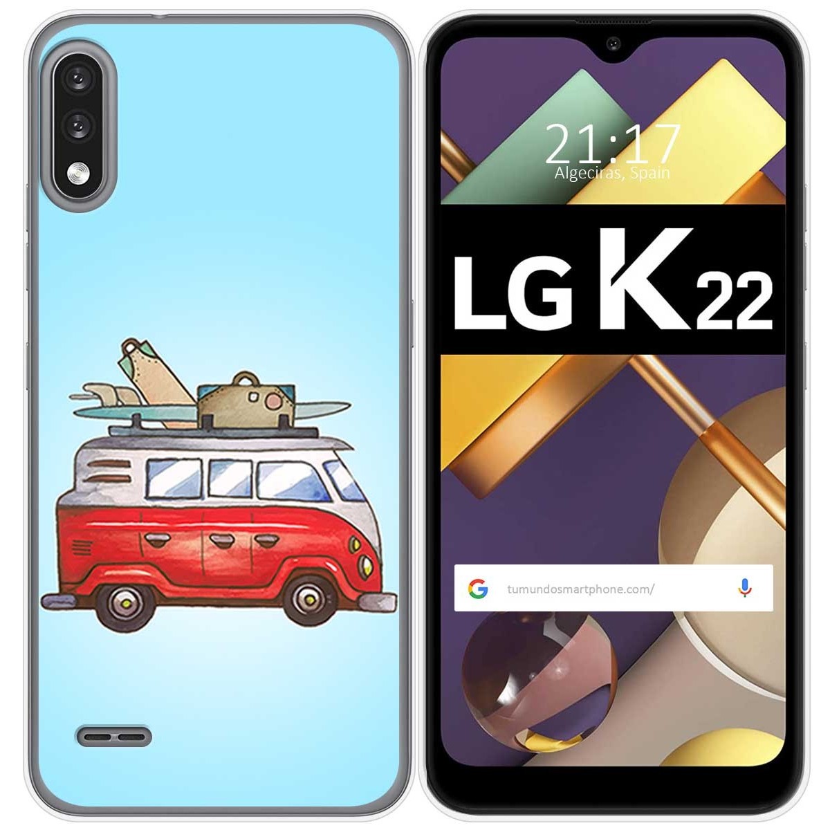 Funda Gel Tpu para Lg K22 diseño Furgoneta Dibujos