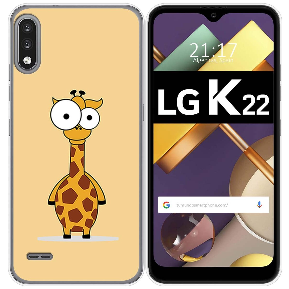 Funda Gel Tpu para Lg K22 diseño Jirafa Dibujos