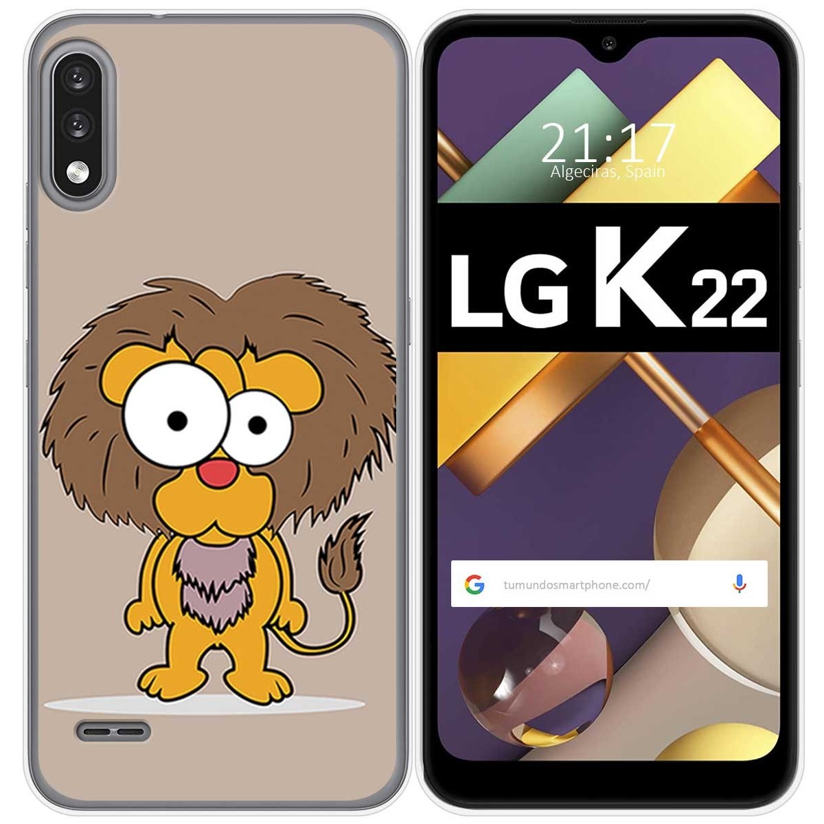 Funda Gel Tpu para Lg K22 diseño Leon Dibujos