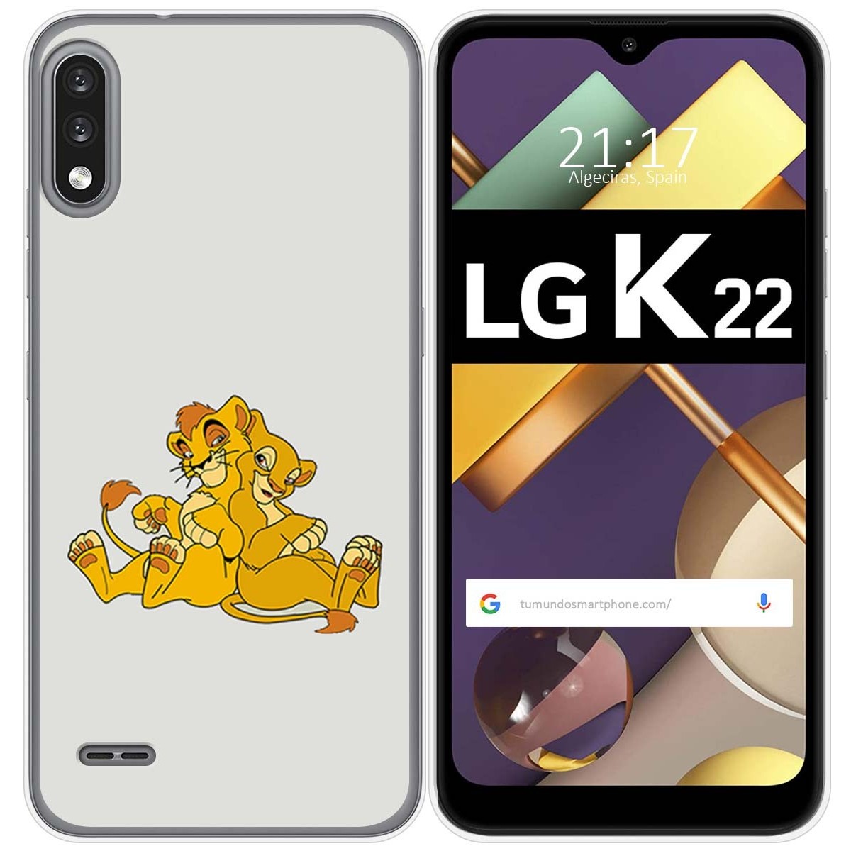 Funda Gel Tpu para Lg K22 diseño Leones Dibujos