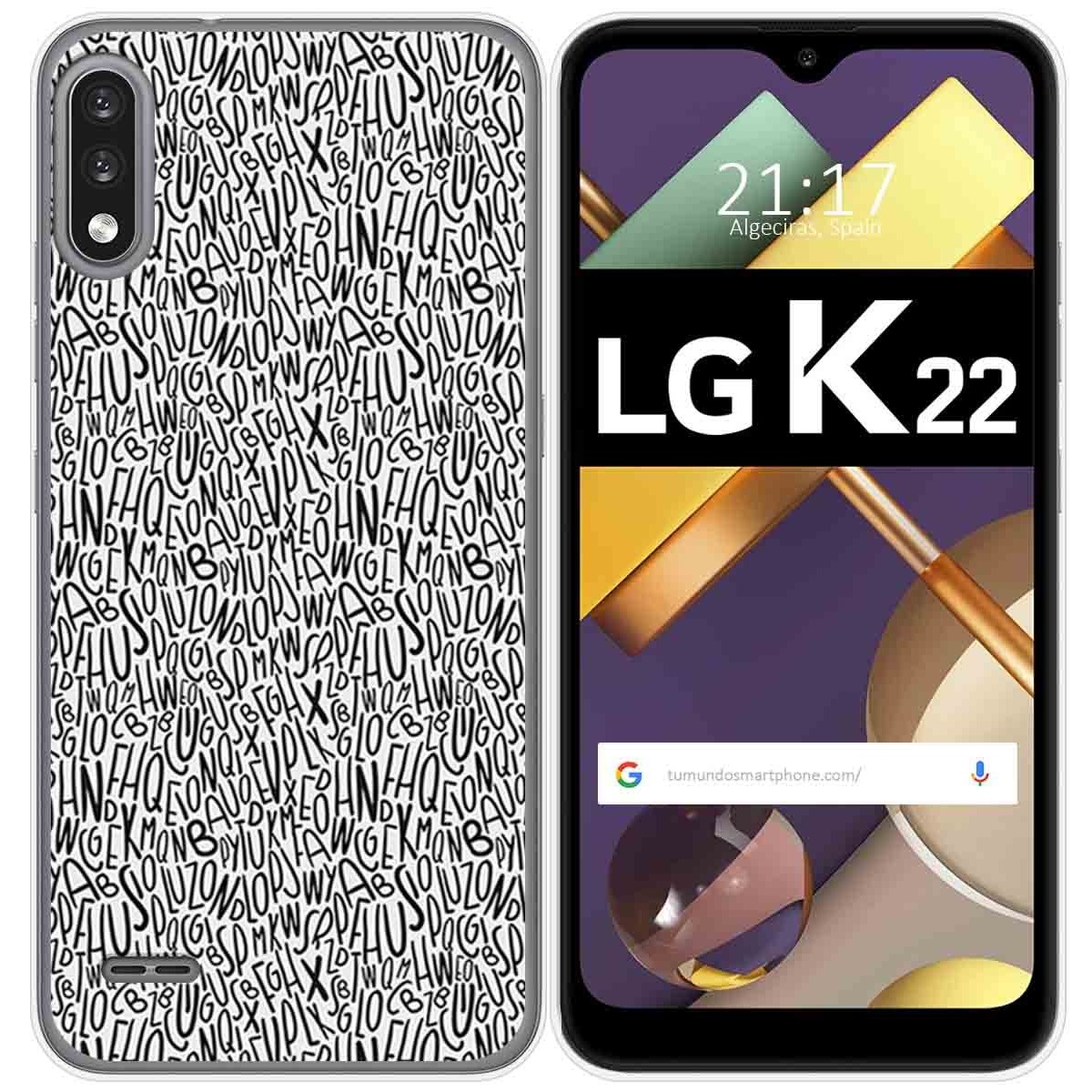 Funda Gel Tpu para Lg K22 diseño Letras Dibujos