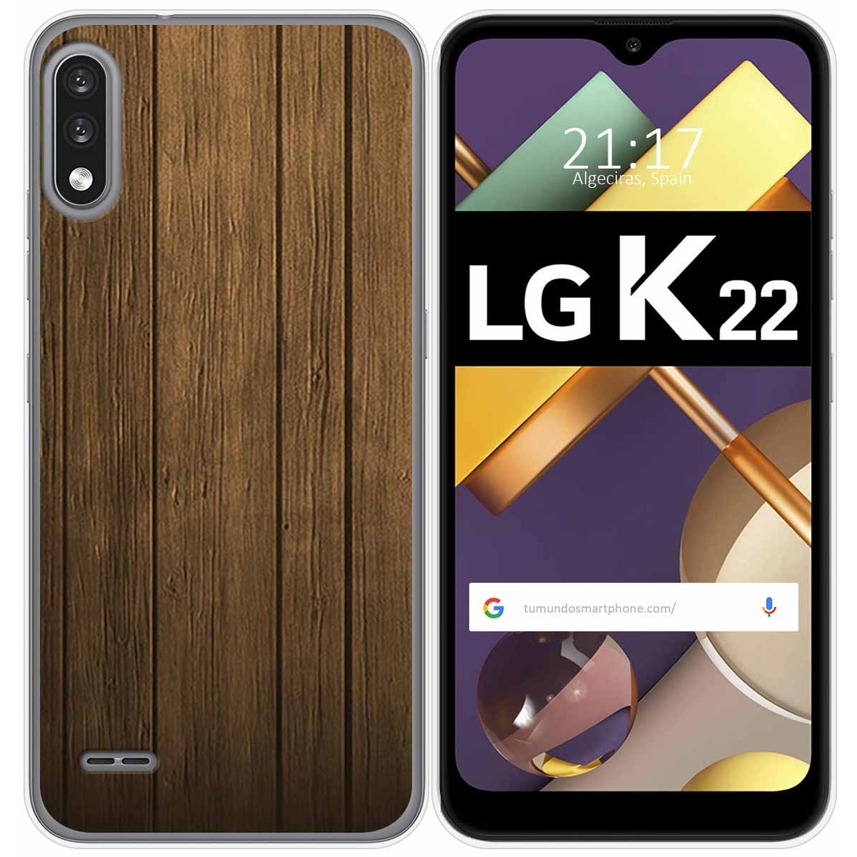 Funda Gel Tpu para Lg K22 diseño Madera Dibujos