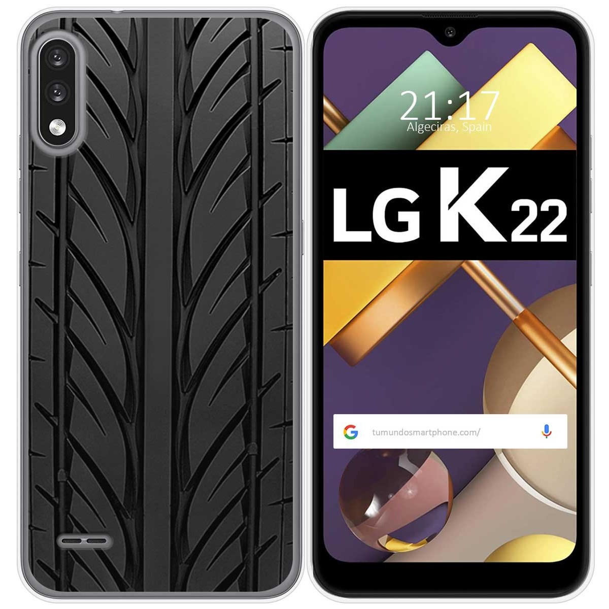 Funda Gel Tpu para Lg K22 diseño Neumatico Dibujos