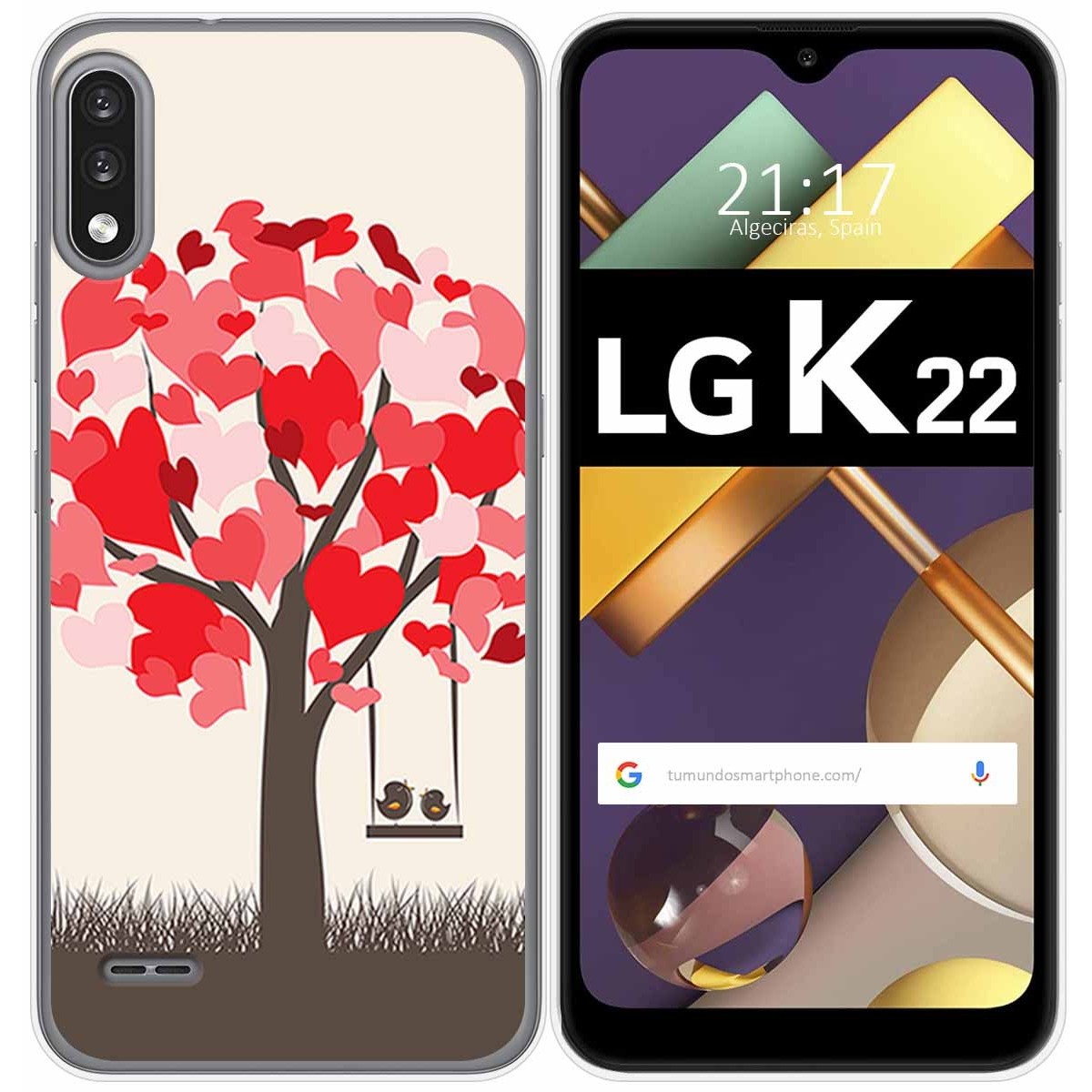 Funda Gel Tpu para Lg K22 diseño Pajaritos Dibujos