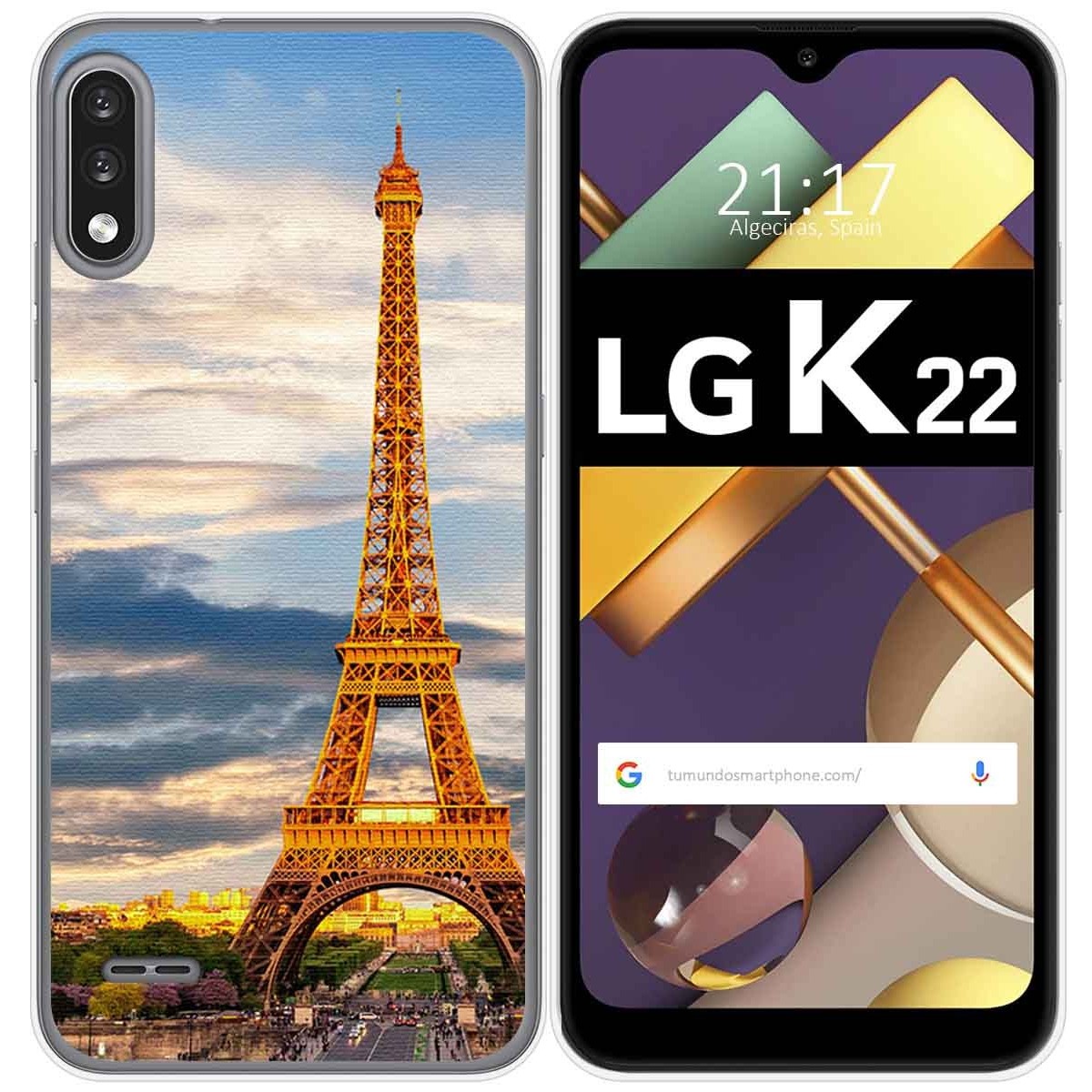 Funda Gel Tpu para Lg K22 diseño Paris Dibujos