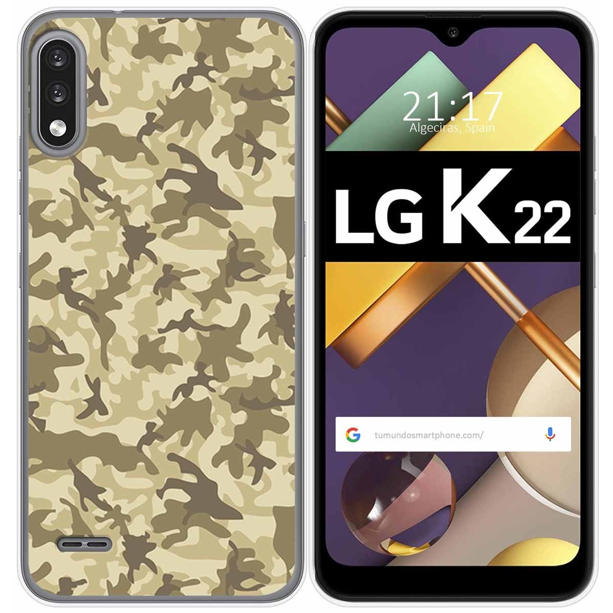 Funda Gel Tpu para Lg K22 diseño Sand Camuflaje Dibujos