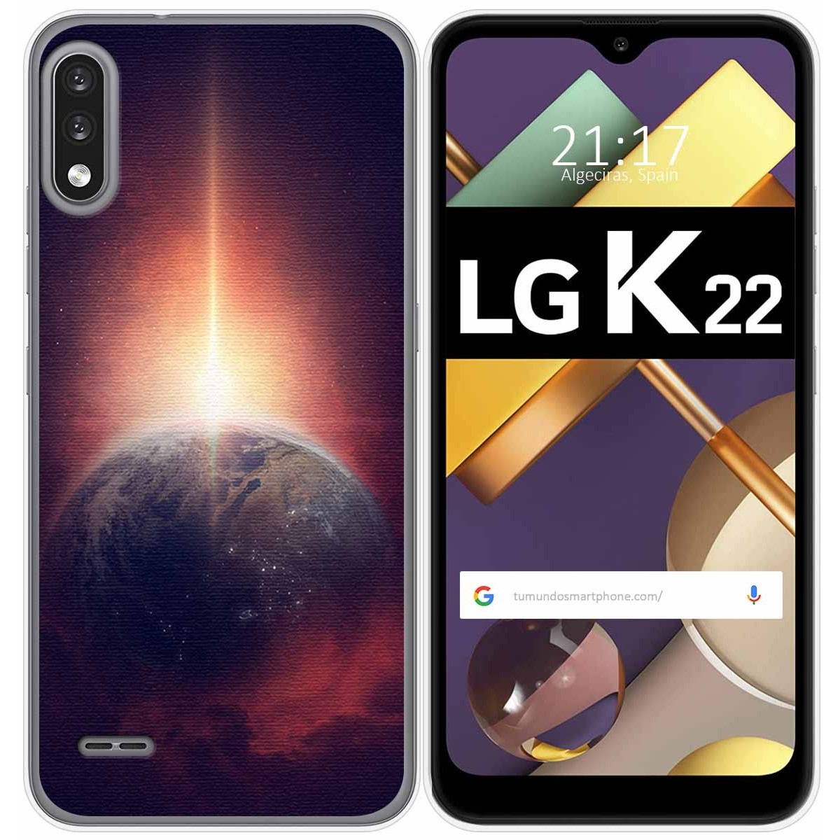 Funda Gel Tpu para Lg K22 diseño Tierra Dibujos