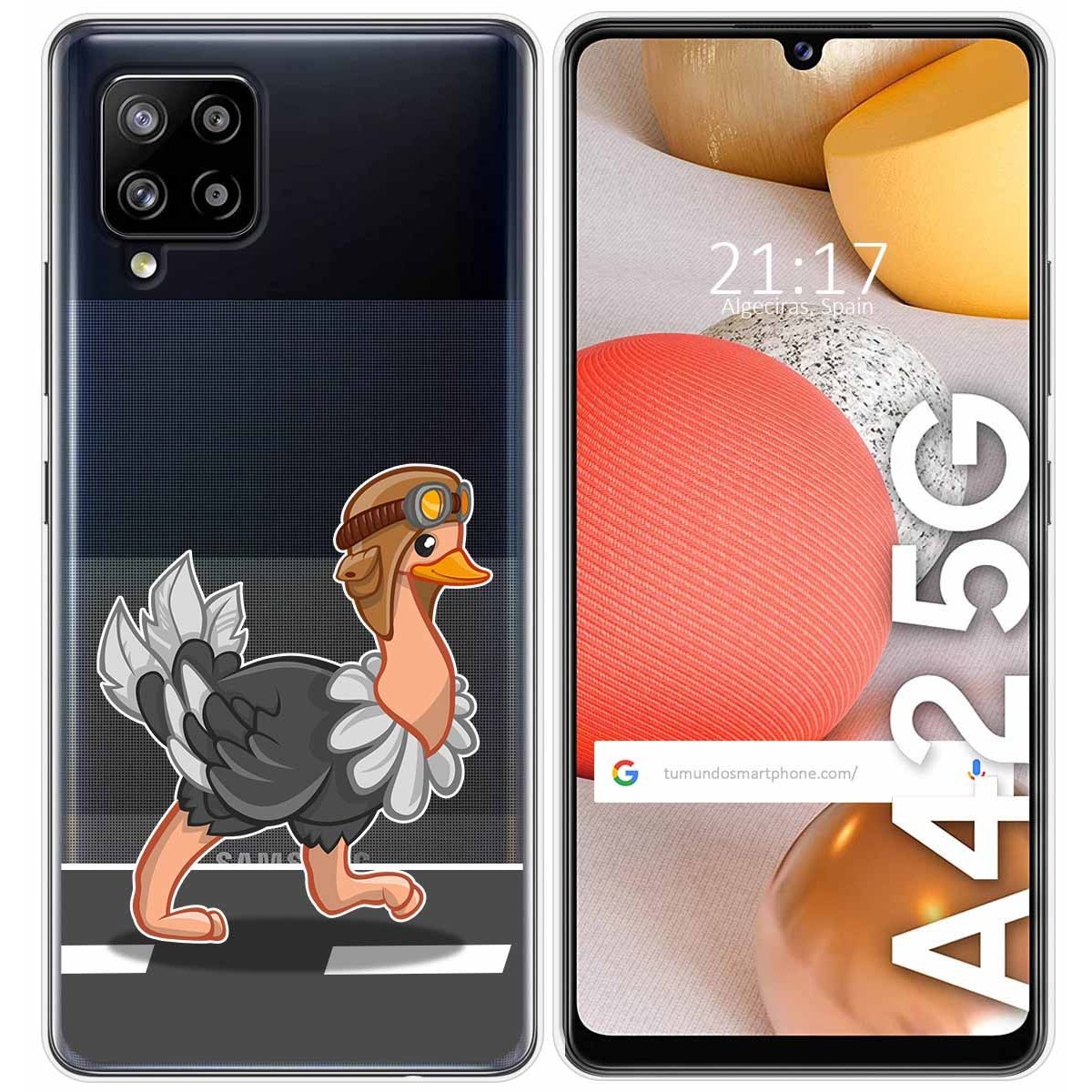Funda Gel Transparente para Samsung Galaxy A42 5G diseño Avestruz Dibujos