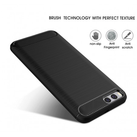 Funda Gel Tpu Tipo Carbon Negra para Xiaomi Mi6
