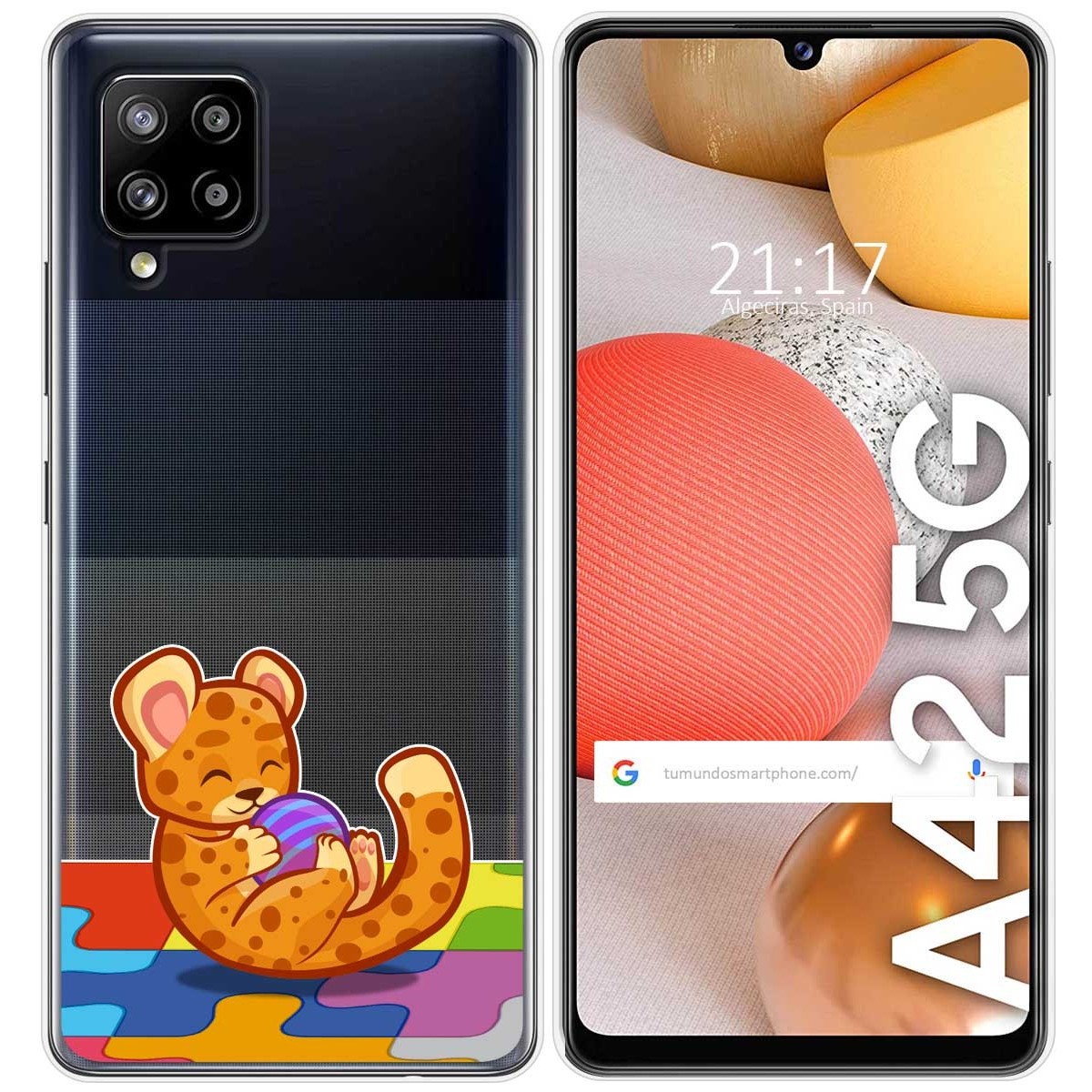 Funda Gel Transparente para Samsung Galaxy A42 5G diseño Leopardo Dibujos