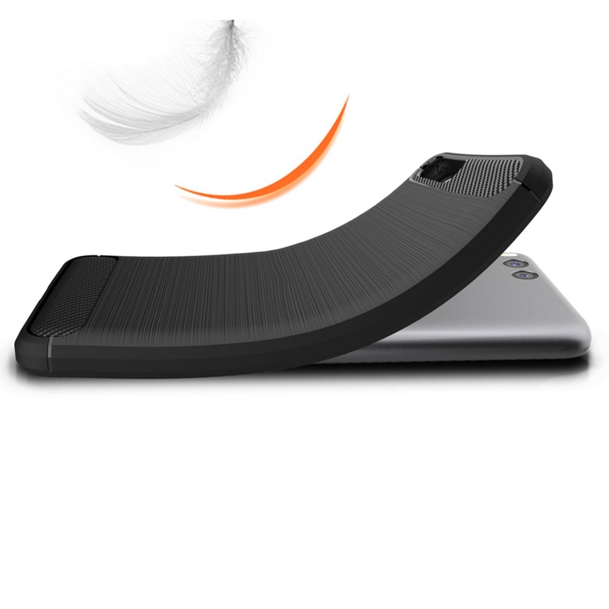 Funda Gel Tpu Tipo Carbon Negra para Xiaomi Mi6