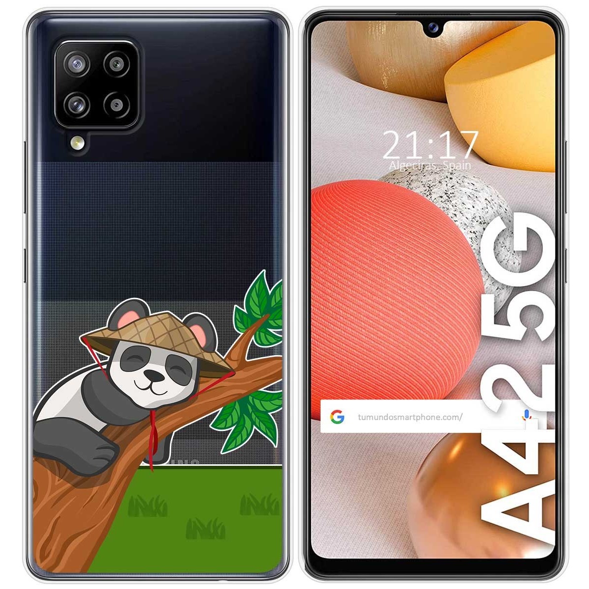 Funda Gel Transparente para Samsung Galaxy A42 5G diseño Panda Dibujos