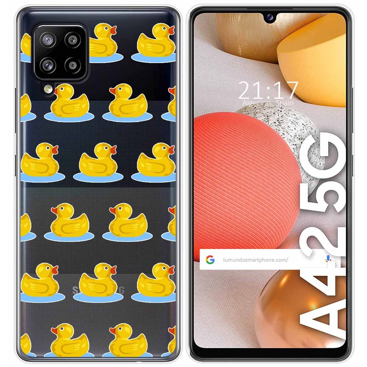Funda Gel Transparente para Samsung Galaxy A42 5G diseño Pato Dibujos