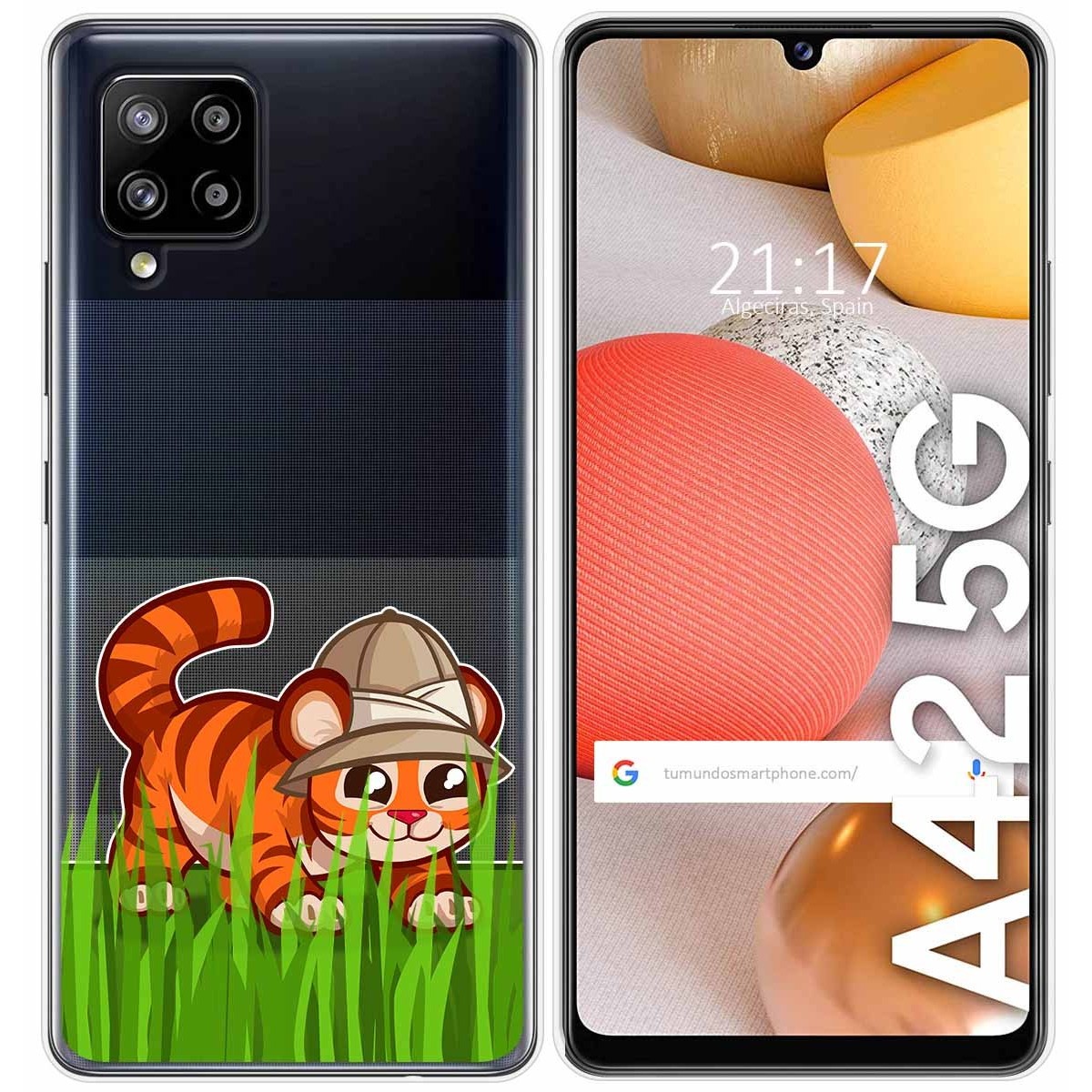 Funda Gel Transparente para Samsung Galaxy A42 5G diseño Tigre Dibujos