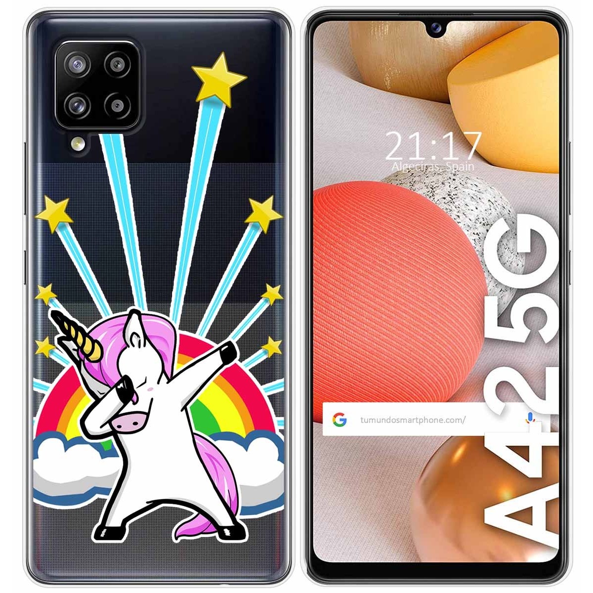 Funda Gel Transparente para Samsung Galaxy A42 5G diseño Unicornio Dibujos