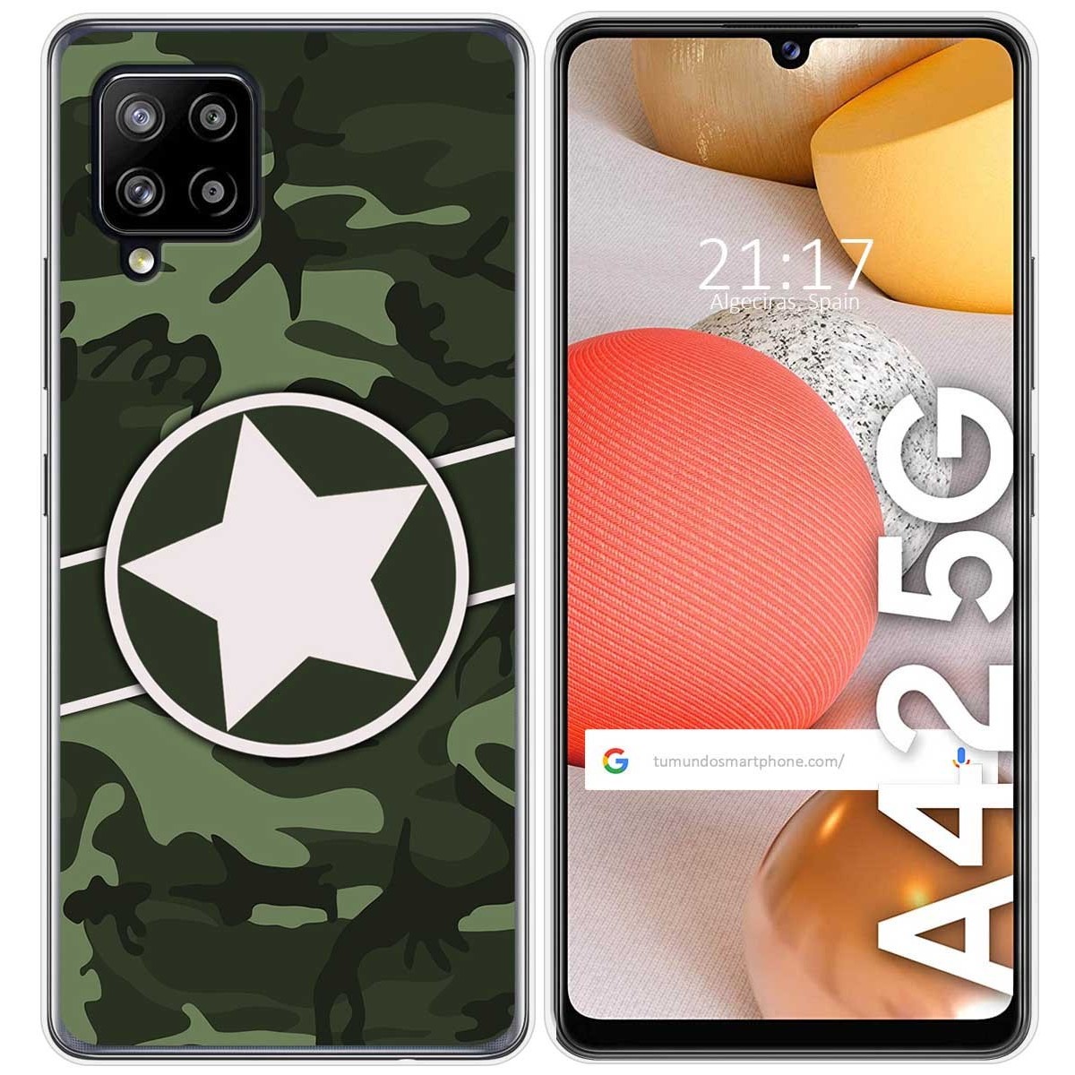 Funda Gel Tpu para Samsung Galaxy A42 5G diseño Camuflaje 01 Dibujos