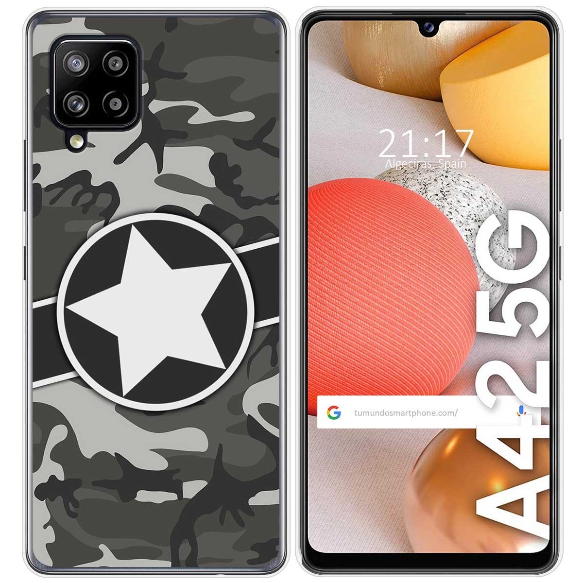 Funda Gel Tpu para Samsung Galaxy A42 5G diseño Camuflaje 02 Dibujos