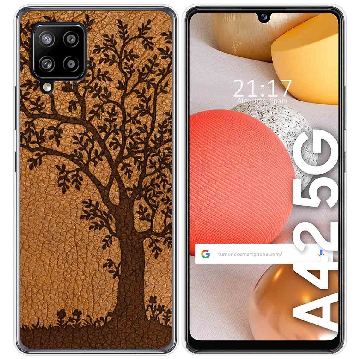 Funda Gel Tpu para Samsung Galaxy A42 5G diseño Cuero 03 Dibujos