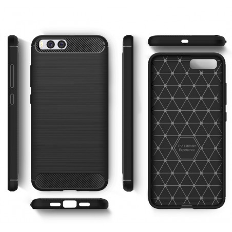 Funda Gel Tpu Tipo Carbon Negra para Xiaomi Mi6