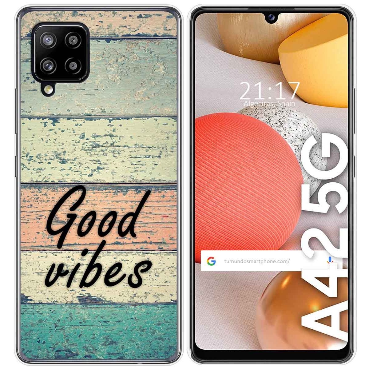 Funda Gel Tpu para Samsung Galaxy A42 5G diseño Madera 01 Dibujos