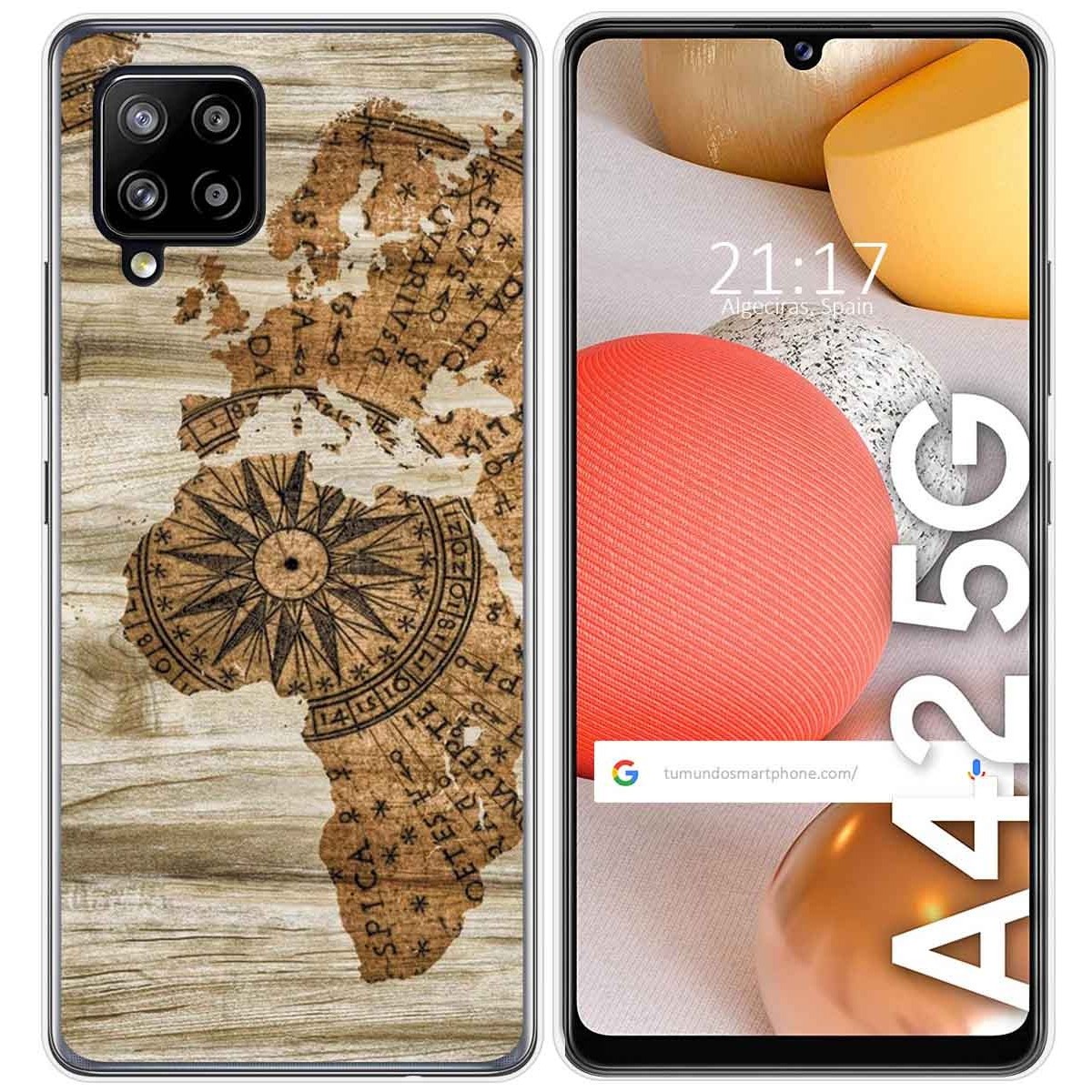 Funda Gel Tpu para Samsung Galaxy A42 5G diseño Madera 07 Dibujos
