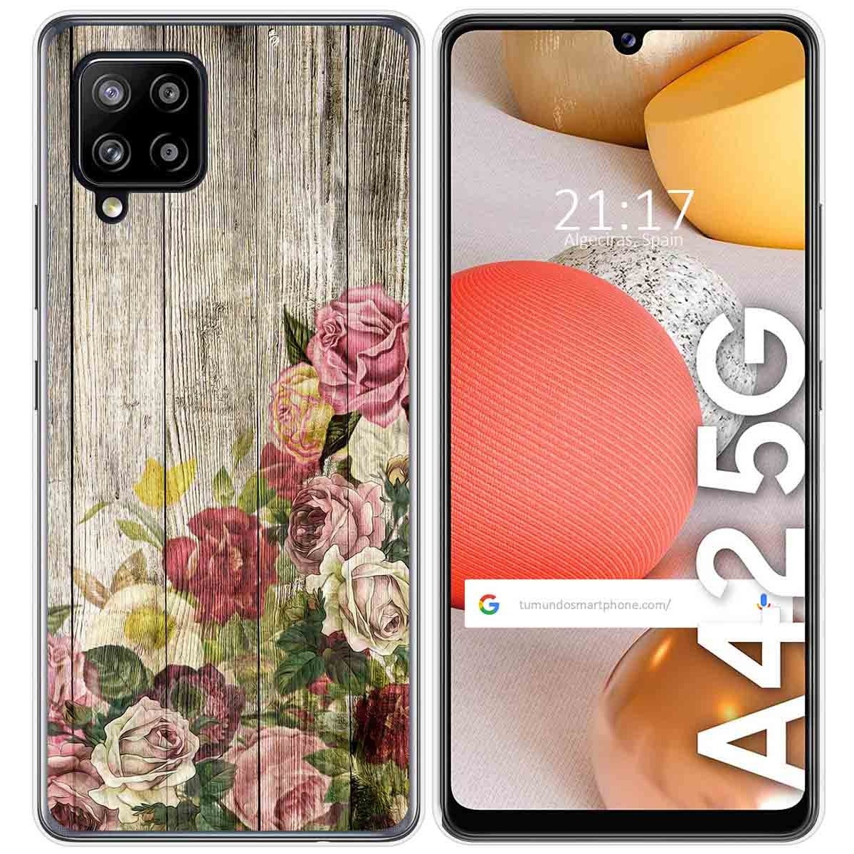 Funda Gel Tpu para Samsung Galaxy A42 5G diseño Madera 08 Dibujos