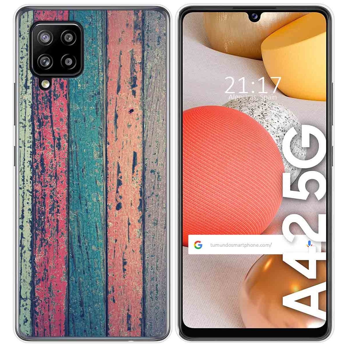 Funda Gel Tpu para Samsung Galaxy A42 5G diseño Madera 10 Dibujos