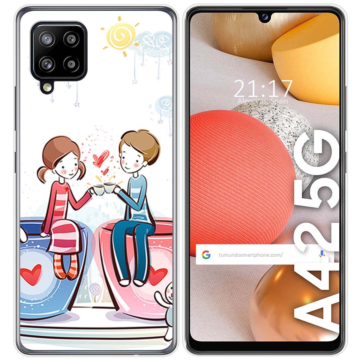 Funda Gel Tpu para Samsung Galaxy A42 5G diseño Café Dibujos
