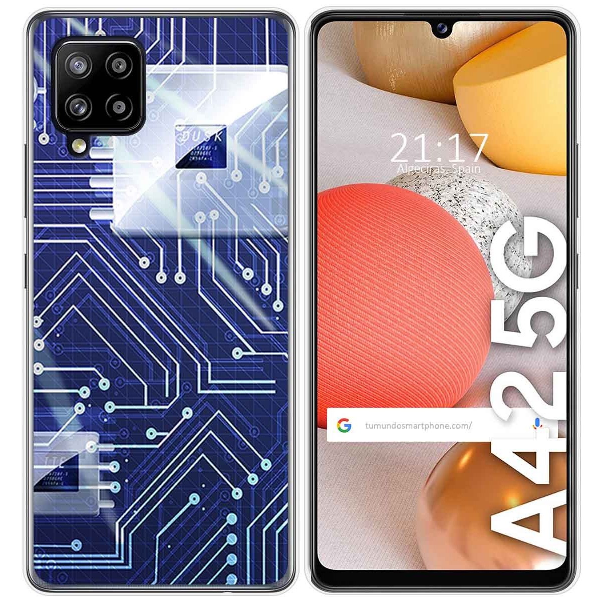 Funda Gel Tpu para Samsung Galaxy A42 5G diseño Circuito Dibujos